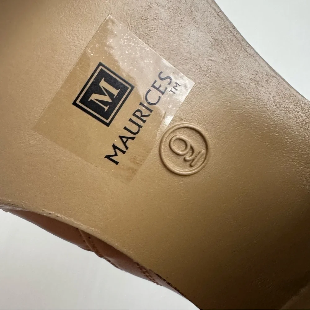 Vintage Maurices y2k Tan Block Heel platform faux leather size 9